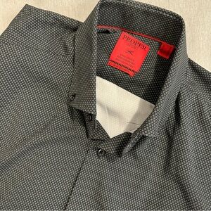 Proper Sport Contemporary Fit sz L 4-way stretch men's shirt, gray, performance